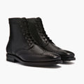 Wingtip Black Leather Boots