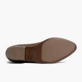 High-Traction Rubber Outsole & Lug Tread Pattern on Dreamer Bootie Tobacco Leather Boots