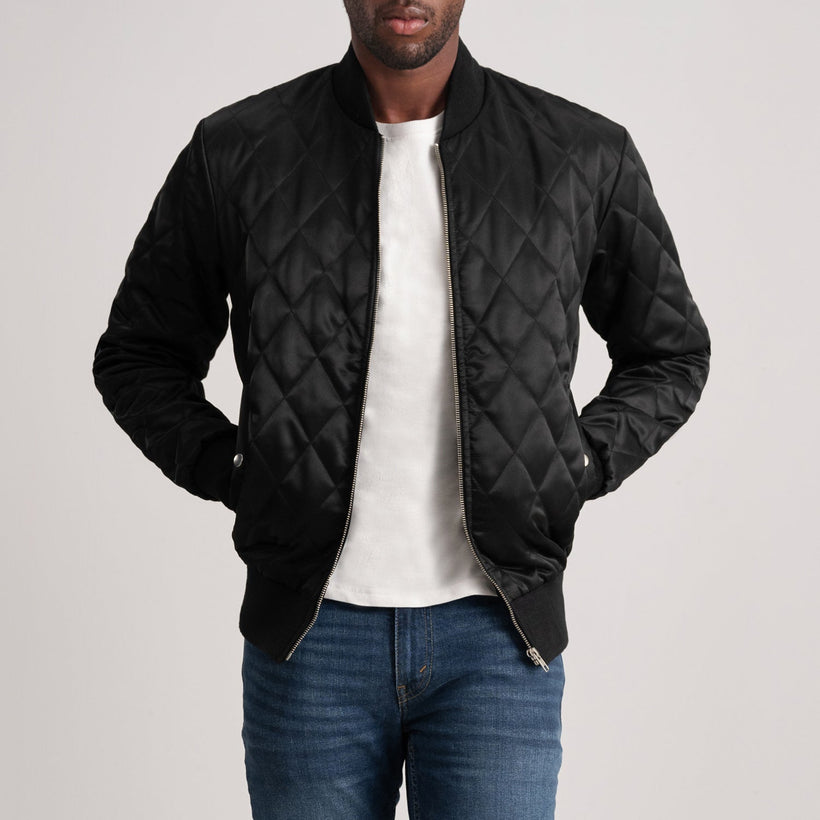 Danson Quilted Black Varsity Jacket
