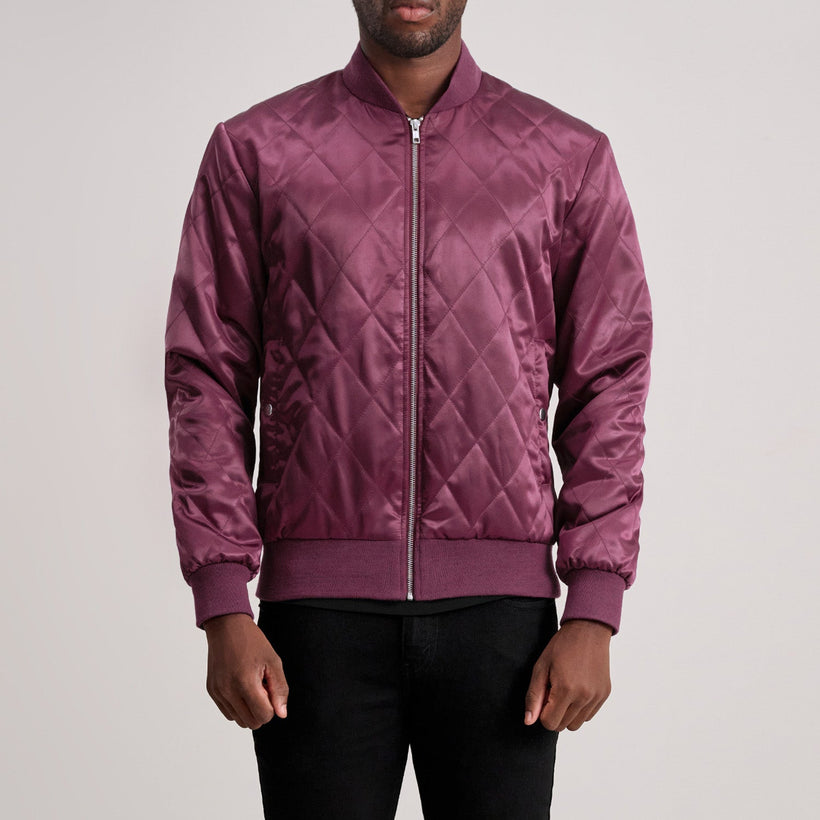 Danson Quilted Maroon Varsity Jacket