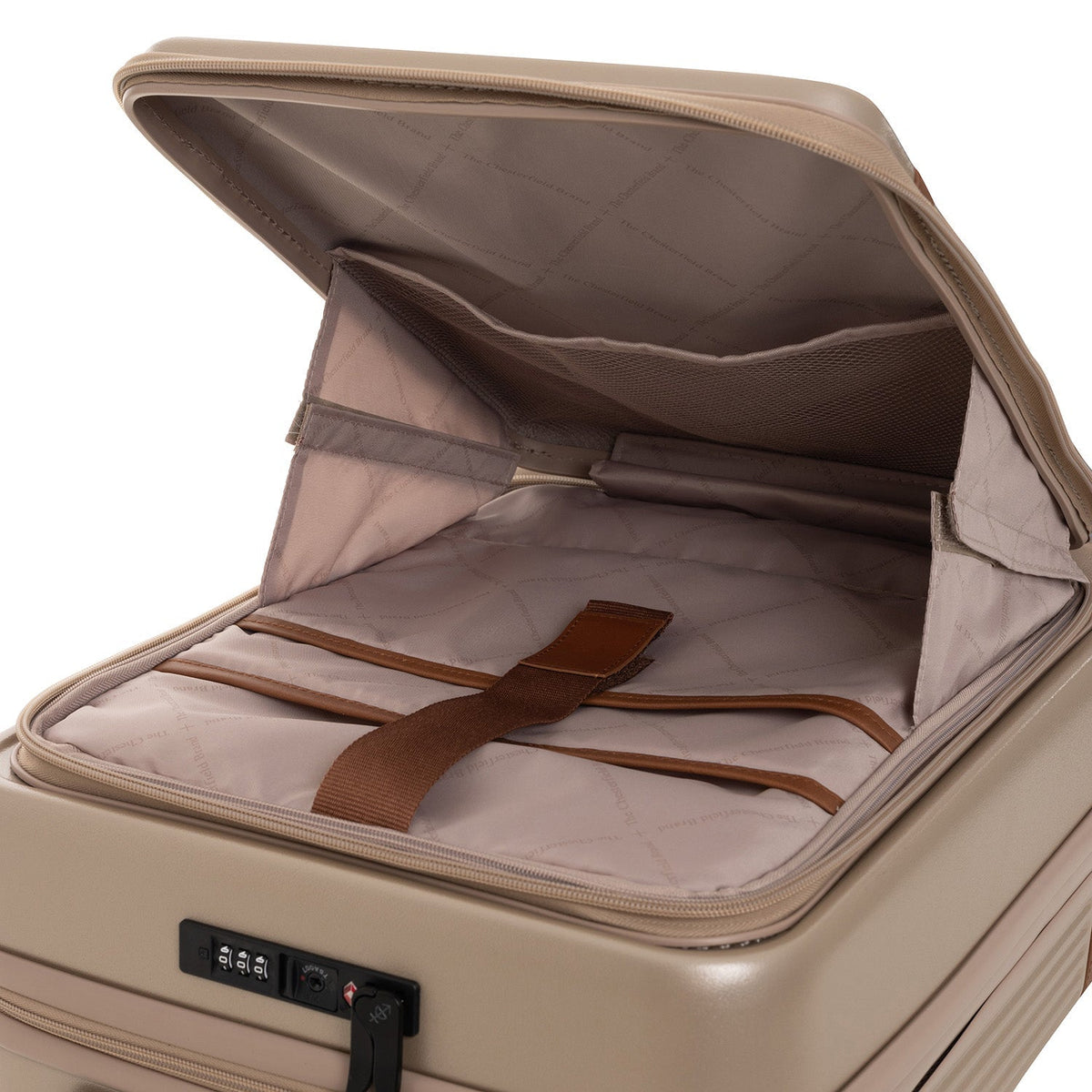 
Interior View Showing Quilted Viscose Lining & Dual Inside Utility Storage Pockets