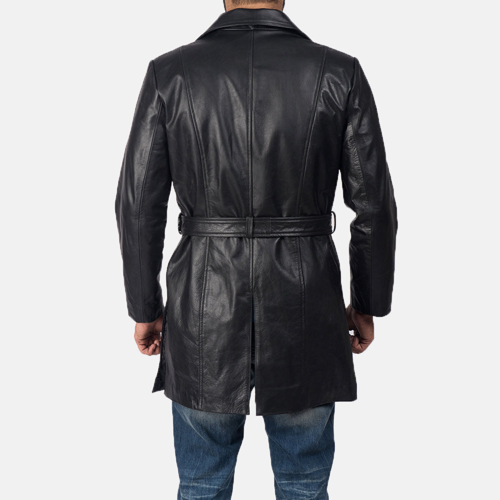 Authentic Cowhide Leather Grain Texture &amp; Heavy-Duty Seam Stitching Detail
