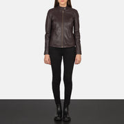 Kelsee Leather Biker Jacket – alternate product view 3