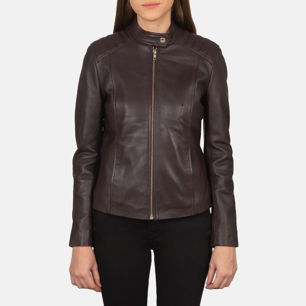 Kelsee Leather Biker Jacket – alternate product view 4