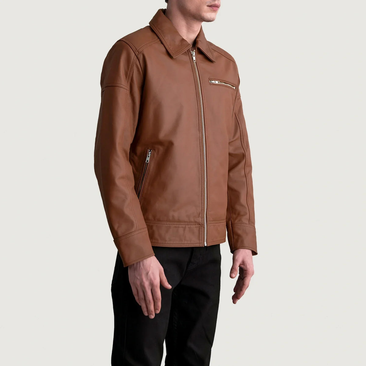 
Lavendard Leather Biker Jacket – alternate product view 2