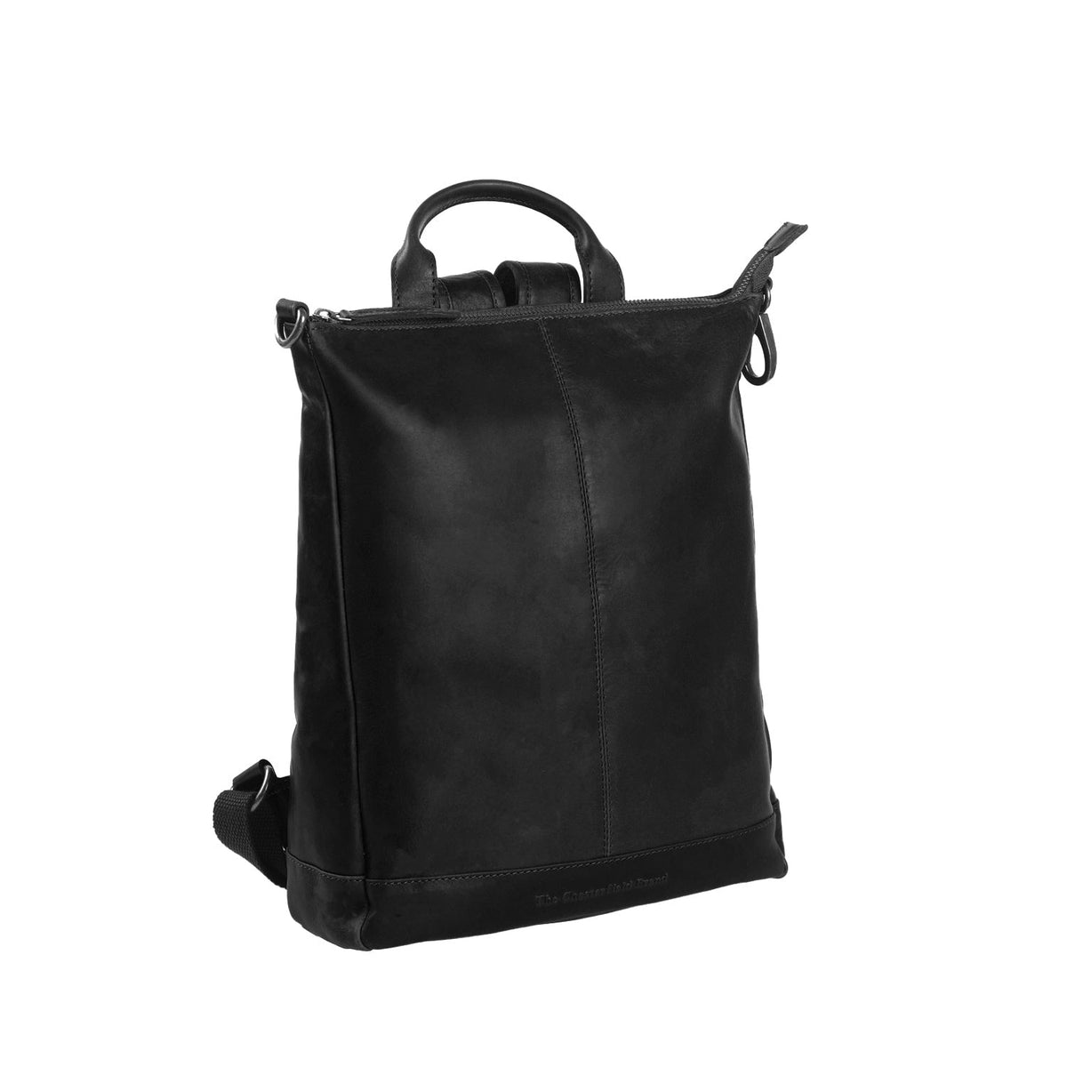 Saar Full-Grain Leather Backpack - Structured Side Profile Showing Gusset Depth &amp; Expansion Capacity