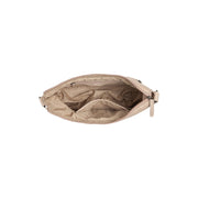
Clarita Full-Grain Leather Crossbody Bag - Structured Side Profile Showing Gusset Depth & Expansion Capacity