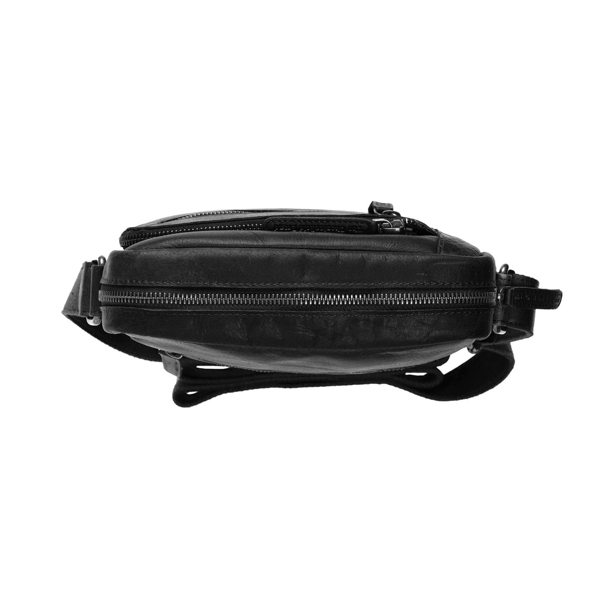 Dessau Full-Grain Leather Crossbody Bag - Structured Side Profile Showing Gusset Depth &amp; Expansion Capacity