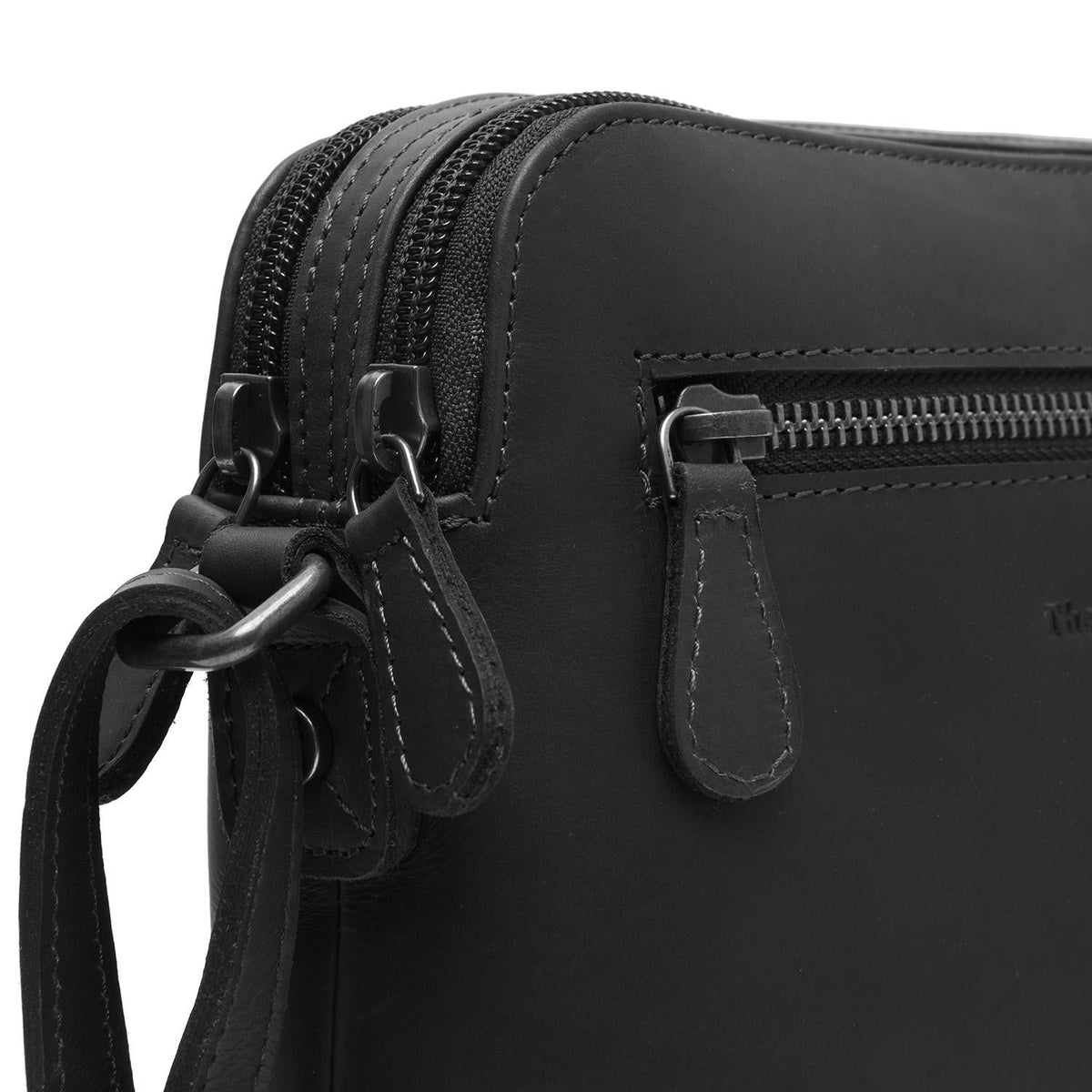 
Classic 100% Full-Grain leather Bag - Rear Perspective Showing Reinforced Leather Straps & Stitching