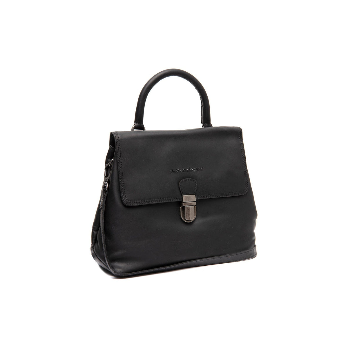 Angera Full-Grain Leather Handbag in Classic 100% Full-Grain Leather - Front Profile View &amp; Tailored Silhouette | Buy Online