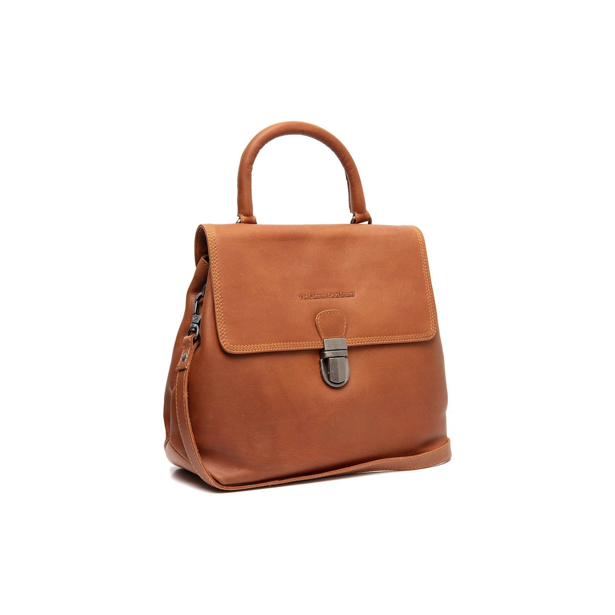 Tailored Rib Cuffs &amp; Hem Craftsmanship Construction Detail on Angera Full-Grain Leather Handbag