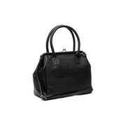 
Dorin Full-Grain Leather Handbag in Classic 100% Full-Grain Leather - Front Profile View & Tailored Silhouette | Buy Online