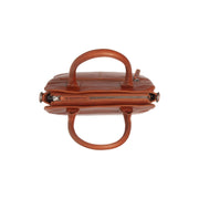 
Cognac Leather Handbag Hermosa, detail view 3
