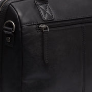 Tailored Rib Cuffs &amp; Hem Craftsmanship Construction Detail on Langton Full-Grain Leather Handbag