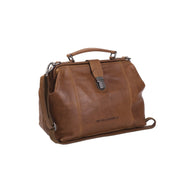 Tailored Rib Cuffs &amp; Hem Craftsmanship Construction Detail on Shaun Full-Grain Leather Handbag