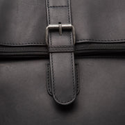 Solid Antique Brass Hardware &amp; Heavy-Duty Dual Zipper Detail on Larsson Full-Grain Leather Laptop Backpack
