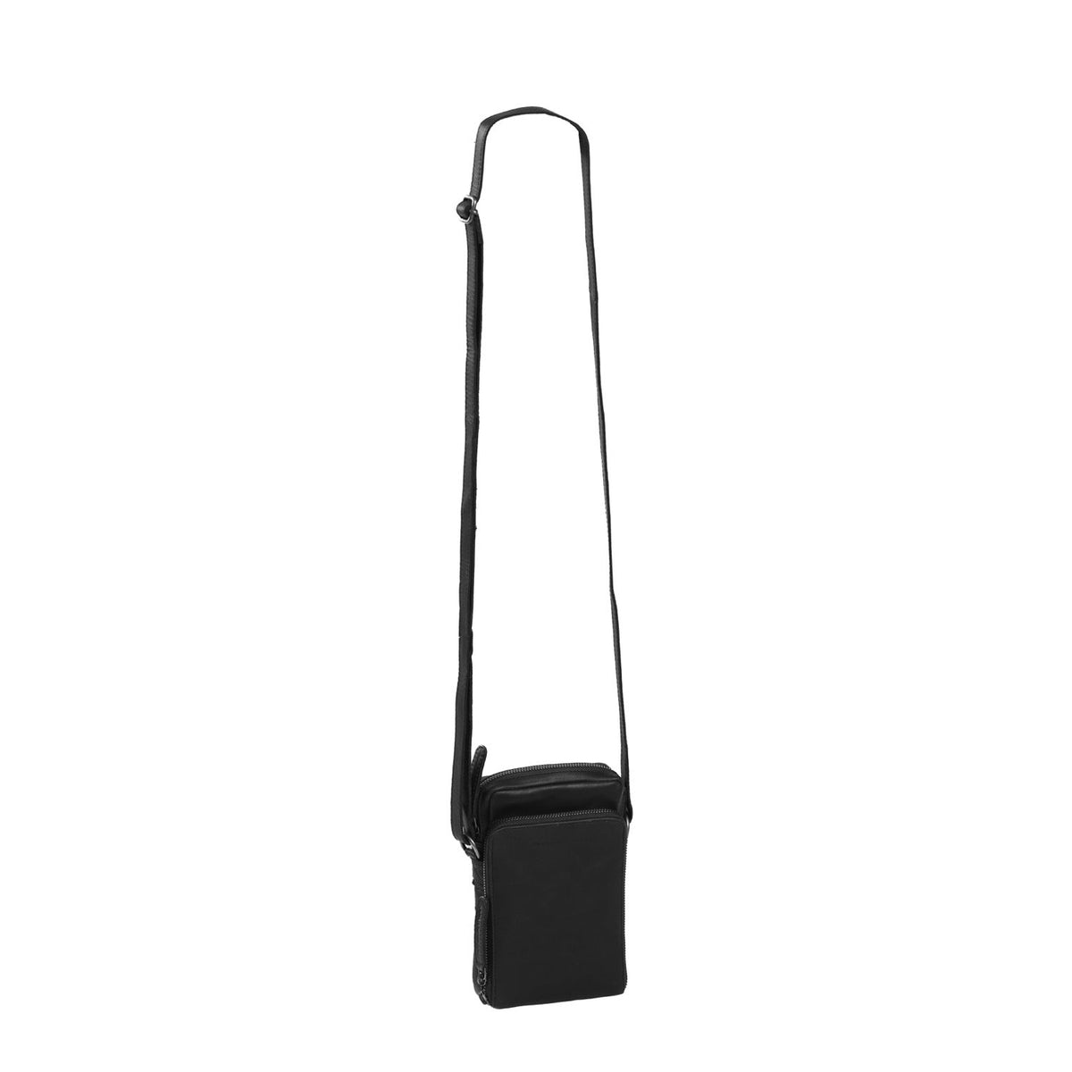 
Hamilton Full-Grain Leather Phone Bag - Lateral Side Profile View Showing Sleeve Cut & Athletic Taper Fit