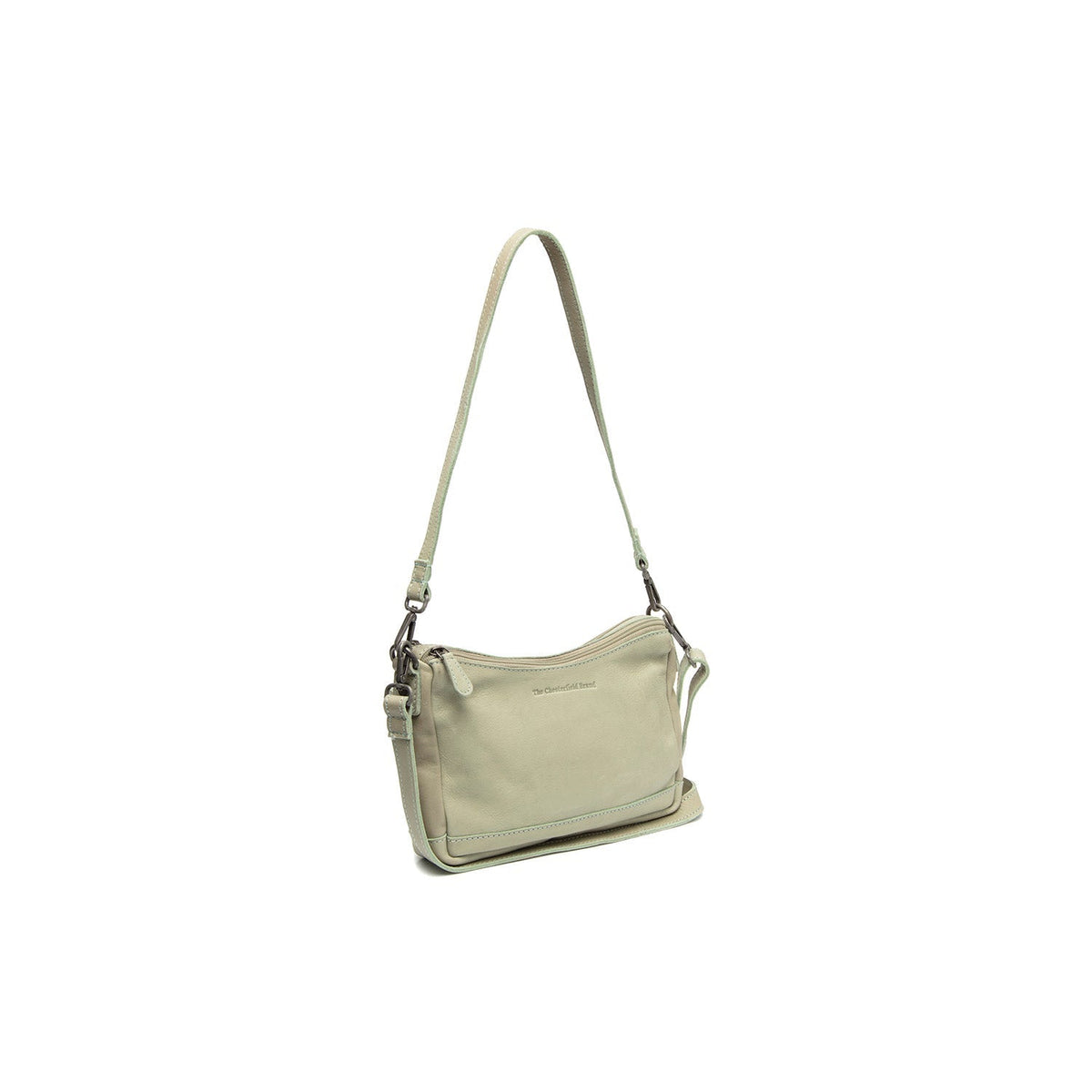 
Ocean Green Leather Shoulder Bag Irving, front view