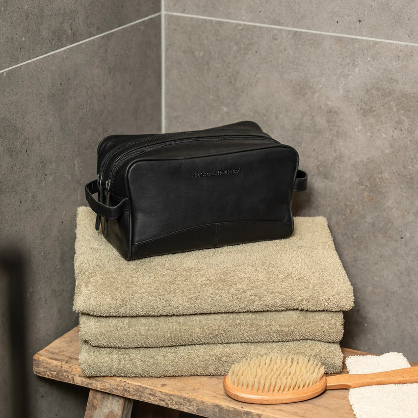 Stacey Full-Grain Leather Toiletry Bag