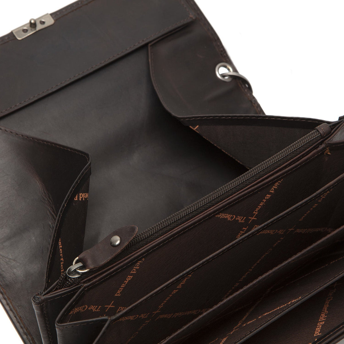 
Classic 100% Full-Grain leather Wallet - Rear Perspective Showing Reinforced Leather Straps & Stitching
