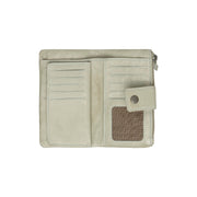 Solid Antique Brass Hardware &amp; Heavy-Duty Dual Zipper Detail on Fresno Full-Grain Leather Wallet