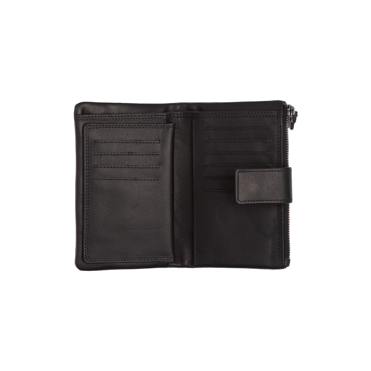 Landau Full-Grain Leather Wallet - Structured Side Profile Showing Gusset Depth &amp; Expansion Capacity