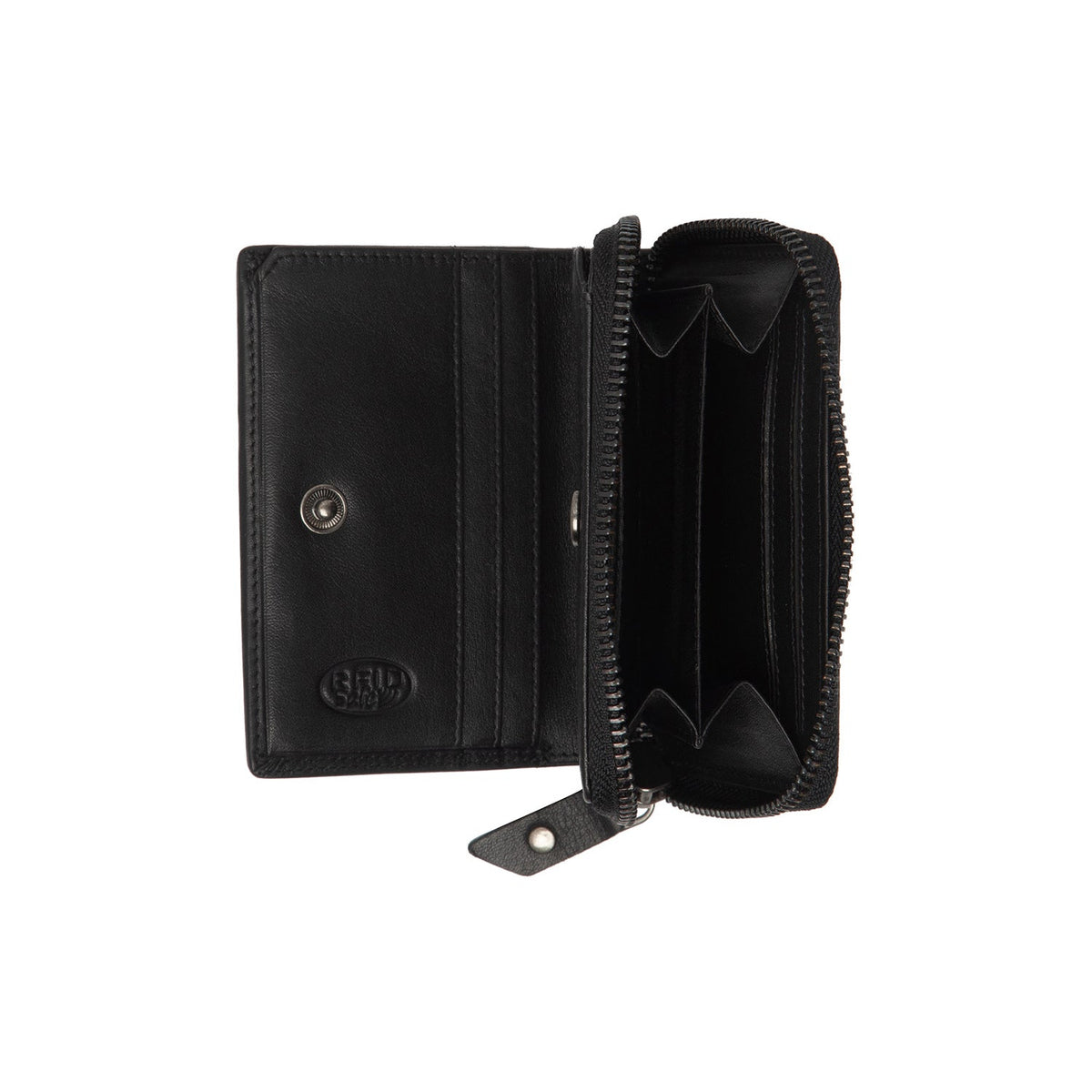 Classic 100% Full-Grain leather Wallet - Rear Perspective Showing Reinforced Leather Straps &amp; Stitching