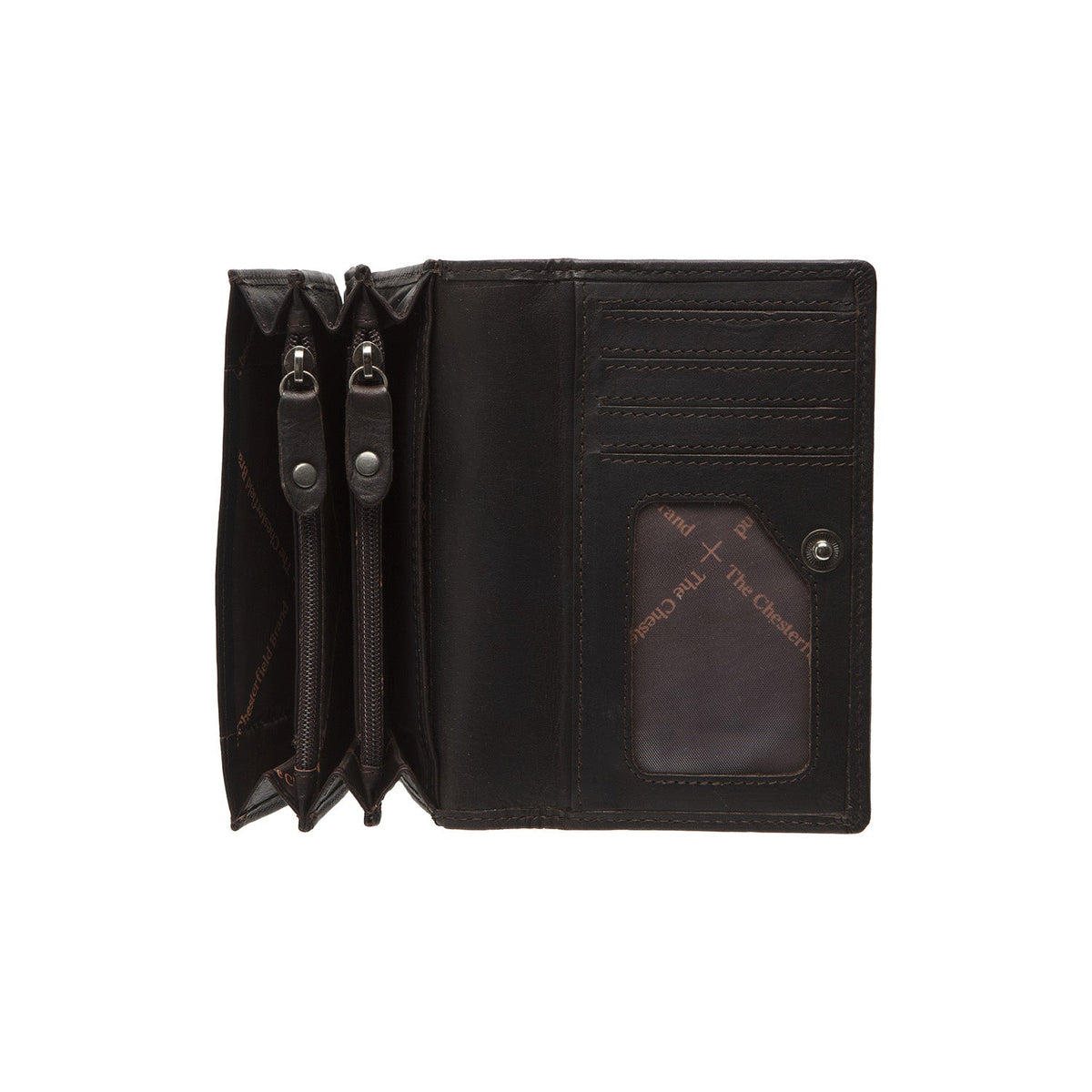 
Classic 100% Full-Grain leather Wallet - Rear Perspective Showing Reinforced Leather Straps & Stitching