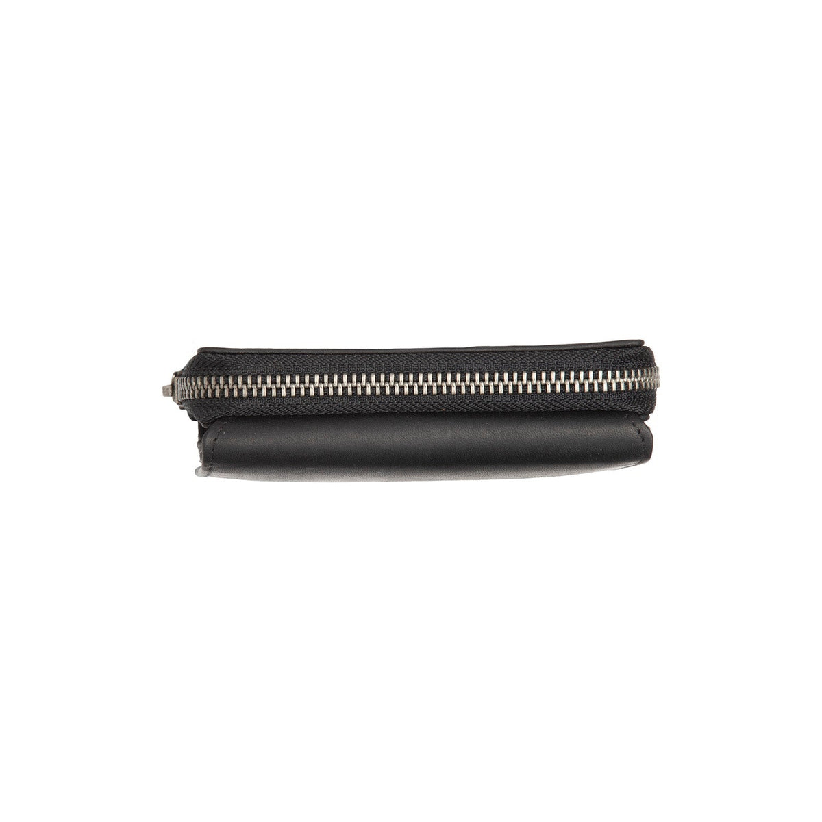 Solid Antique Brass Hardware &amp; Heavy-Duty Dual Zipper Detail on Sorraia Full-Grain Leather Wallet