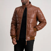 Lucas Leather Bomber Jacket – alternate product view 1